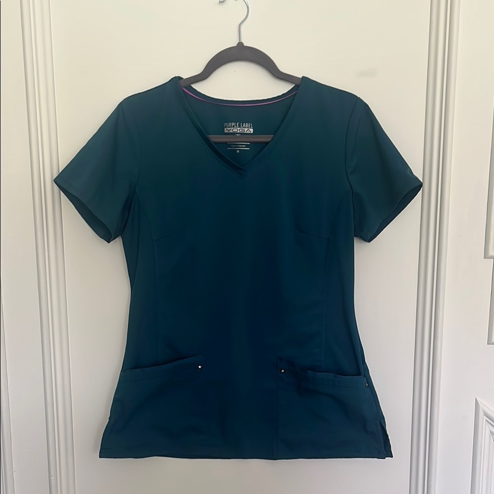 Healing Hands Teal Scrub Set / Med top & LT pants